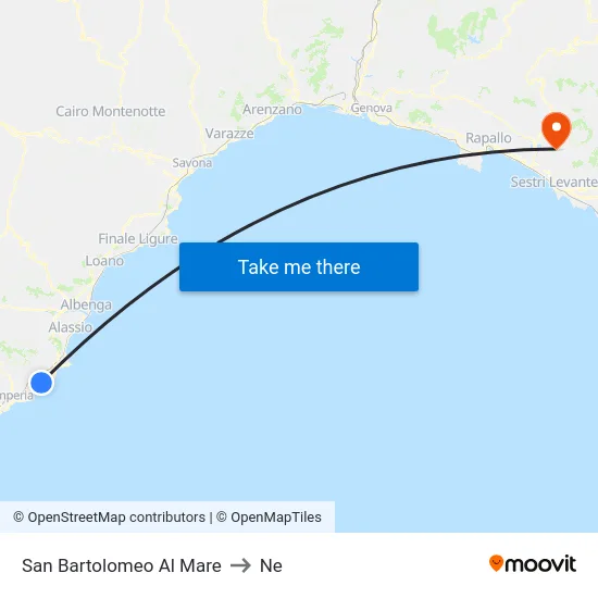 San Bartolomeo Al Mare to Ne map