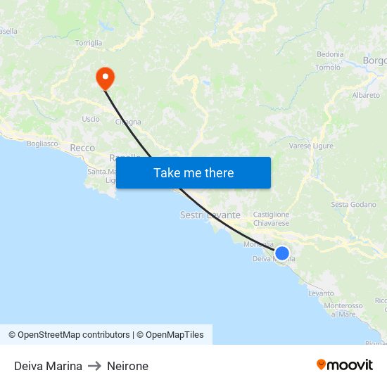 Deiva Marina to Neirone map