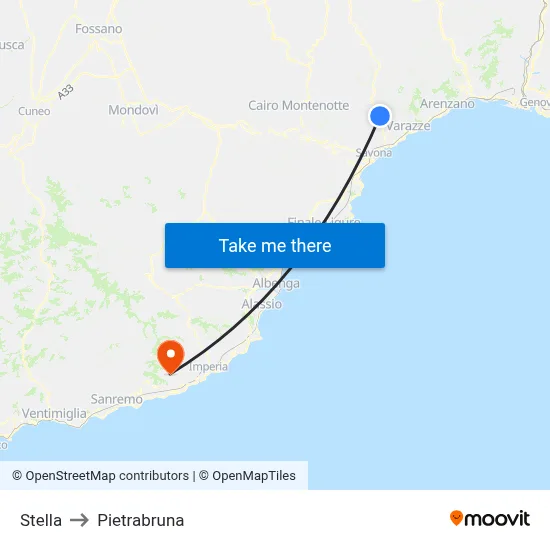 Stella to Pietrabruna map