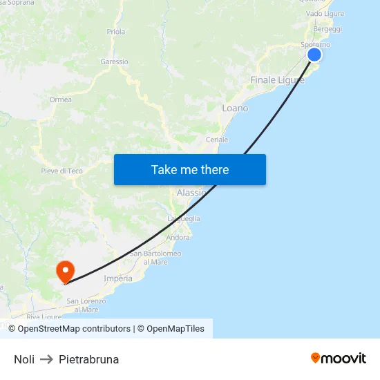 Noli to Pietrabruna map