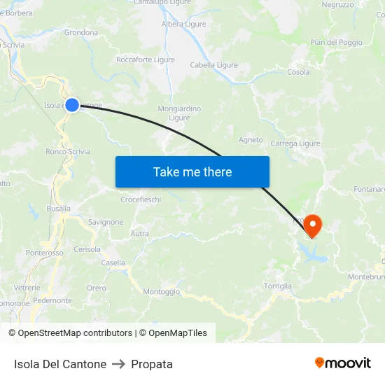 Isola Del Cantone to Propata map
