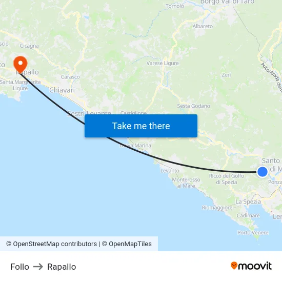 Follo to Rapallo map