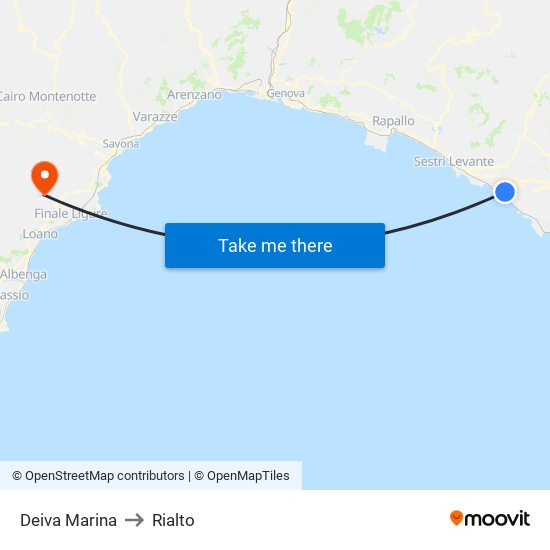 Deiva Marina to Rialto map