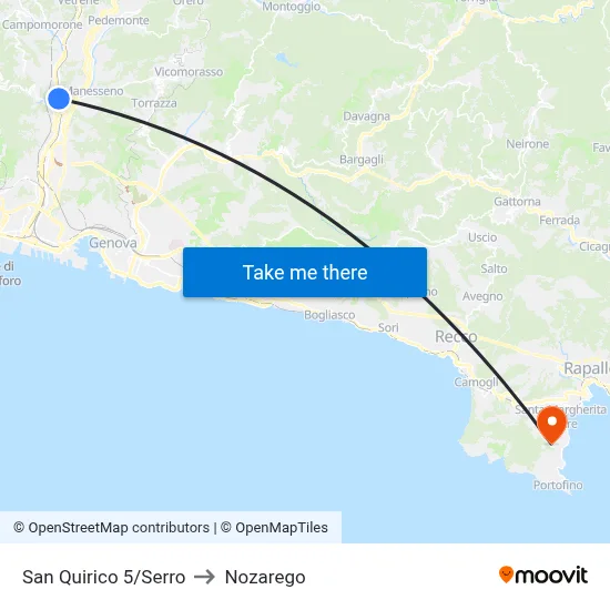 San Quirico 5/Serro to Nozarego map