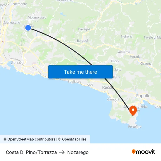 Costa Di Pino/Torrazza to Nozarego map