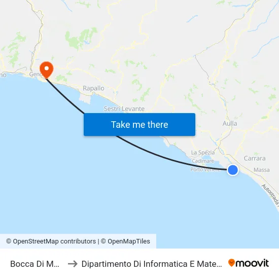 Bocca Di Magra to Dipartimento Di Informatica E Matematica map