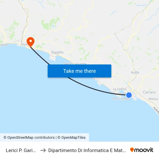 Lerici P. Garibaldi to Department of Computer Science and Mathematics map