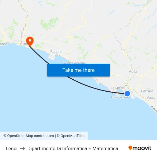 Lerici to Dipartimento Di Informatica E Matematica map