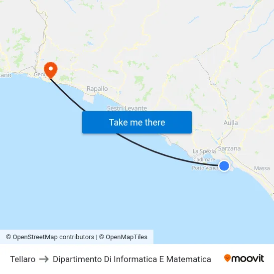 Tellaro to Department of Computer Science and Mathematics map