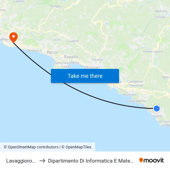 Lavaggiorosso to Dipartimento Di Informatica E Matematica map