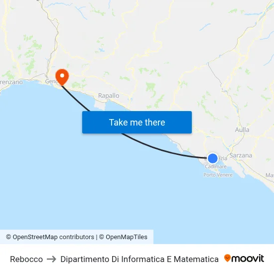 Rebocco to Department of Computer Science and Mathematics map