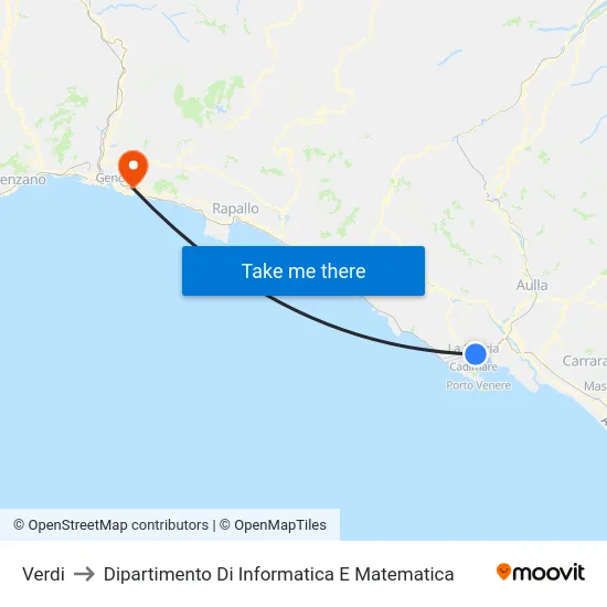 Verdi to Dipartimento Di Informatica E Matematica map