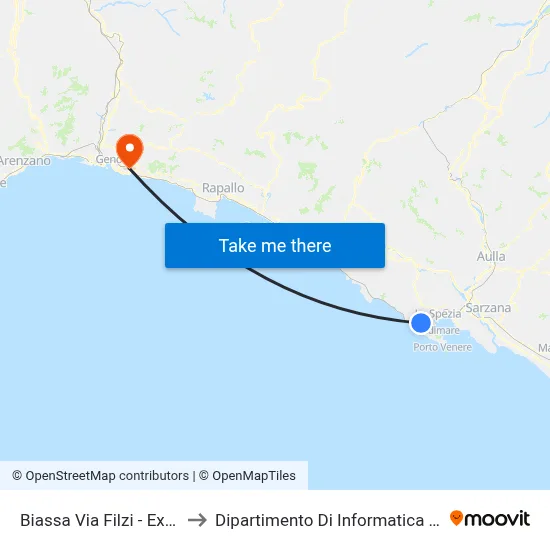 Biassa Via Filzi - Former Terminal to Department of Computer Science and Mathematics map
