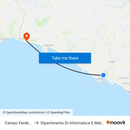 Campo Ferdeghini to Dipartimento Di Informatica E Matematica map
