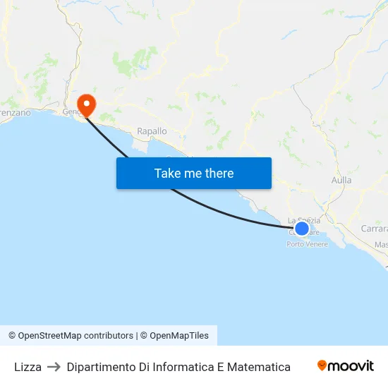 Lizza to Dipartimento Di Informatica E Matematica map