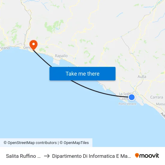 Salita Ruffino 15/B to Dipartimento Di Informatica E Matematica map