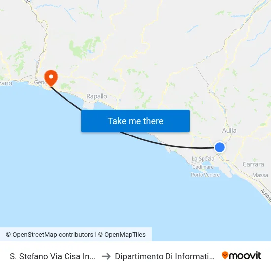 S. Stefano Via Cisa Inc. V. Marchiani to Dipartimento Di Informatica E Matematica map