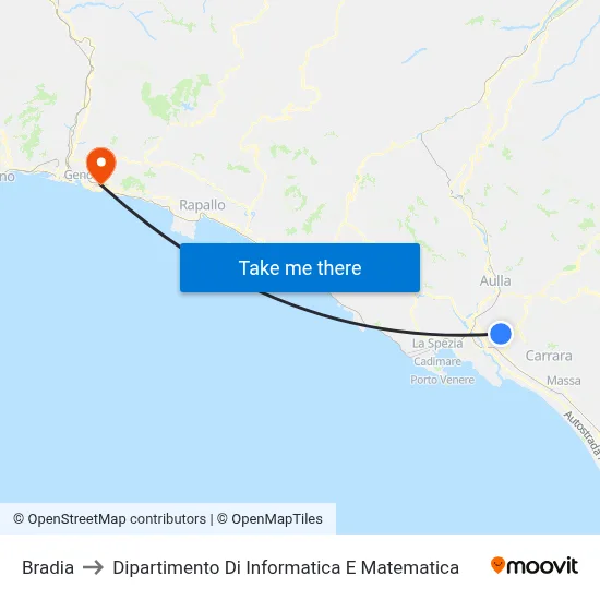 Bradia to Department of Computer Science and Mathematics map