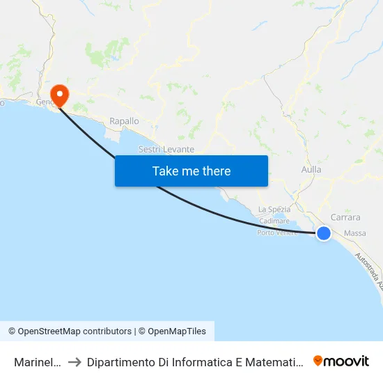 Marinella to Department of Computer Science and Mathematics map