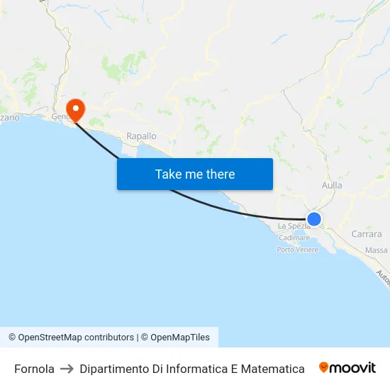 Fornola to Dipartimento Di Informatica E Matematica map
