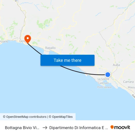 Bottagna Bivio Via Favara to Dipartimento Di Informatica E Matematica map