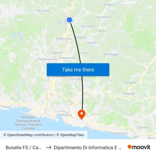 Busalla FS / Capolinea to Dipartimento Di Informatica E Matematica map