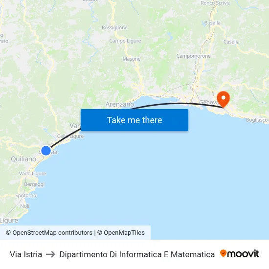 Istria Street to Department of Computer Science and Mathematics map