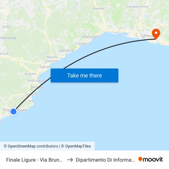 Finale Ligure - Via Brunenghi (Carabinieri) to Dipartimento Di Informatica E Matematica map