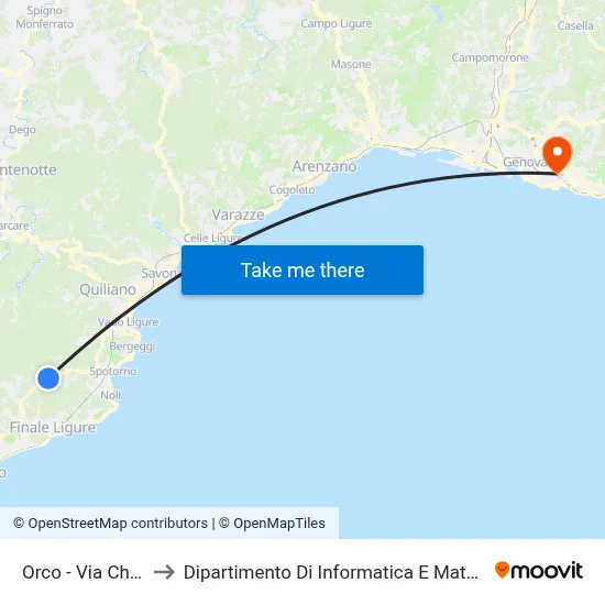 Orco - Church Street to Department of Computer Science and Mathematics map