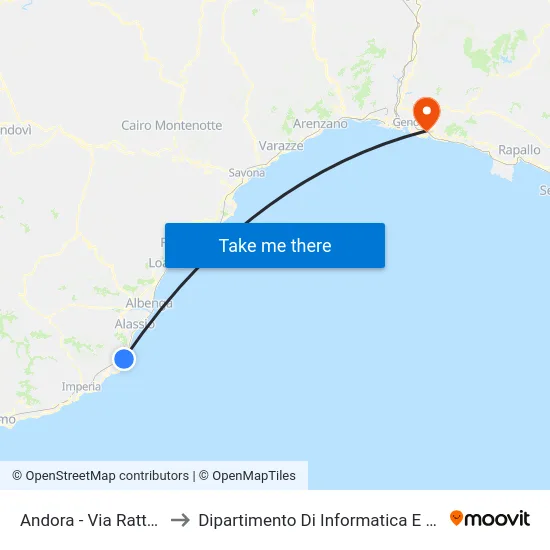 Andora - Via Rattalino 26 to Dipartimento Di Informatica E Matematica map
