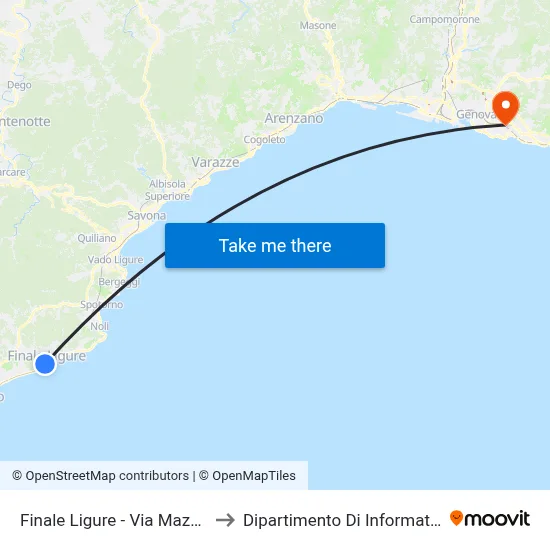 Finale Ligure - Via Mazzini (Stazione Fs) to Dipartimento Di Informatica E Matematica map