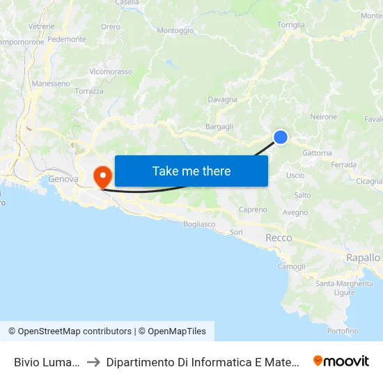 Bivio Lumarzo to Dipartimento Di Informatica E Matematica map