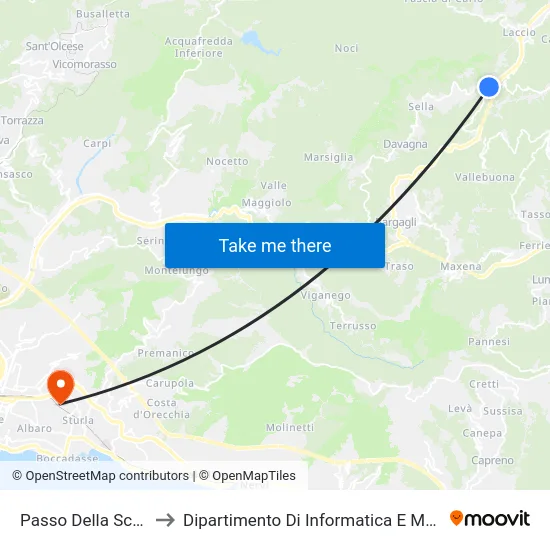 Passo Della Scoffera to Dipartimento Di Informatica E Matematica map