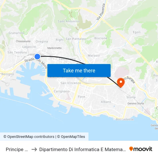 Principe FS to Dipartimento Di Informatica E Matematica map