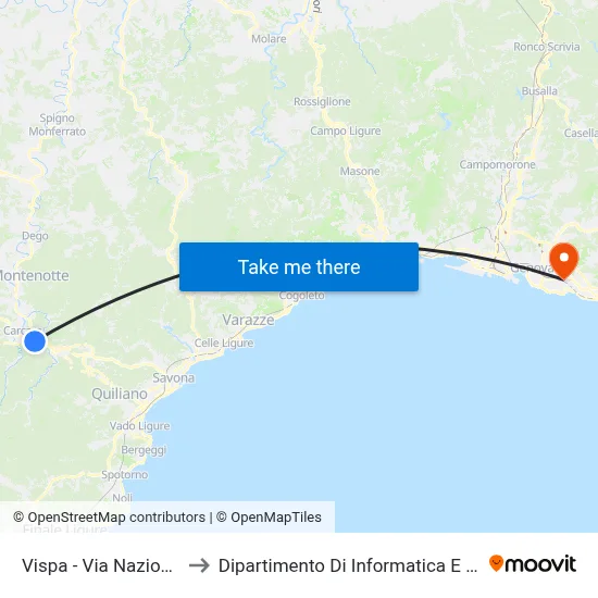 Vispa - National Road 127 to Department of Computer Science and Mathematics map