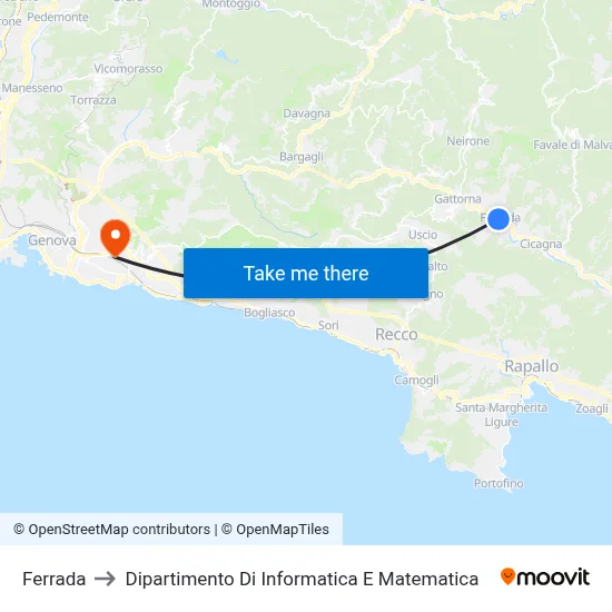 Ferrada to Department of Computer Science and Mathematics map