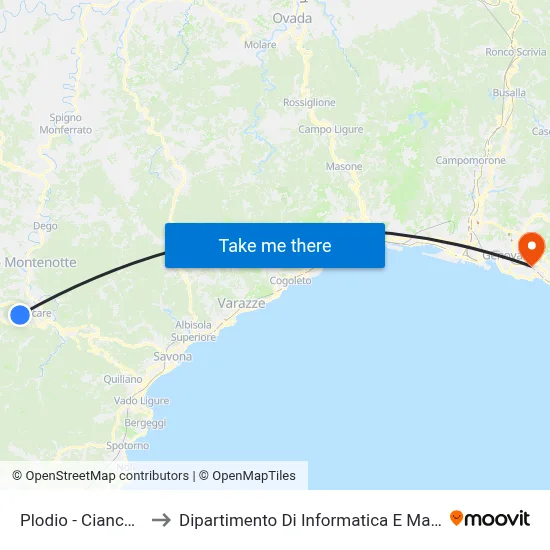 Plodio - Ciancaplino to Department of Computer Science and Mathematics map