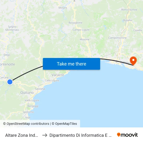 Altare Industrial Zone to Department of Computer Science and Mathematics map