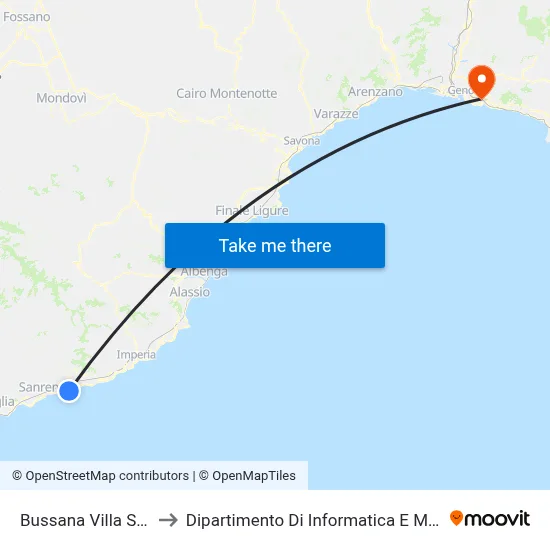 Bussana Villa Spinola to Dipartimento Di Informatica E Matematica map