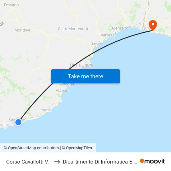 Corso Cavallotti Villa Zirio to Dipartimento Di Informatica E Matematica map