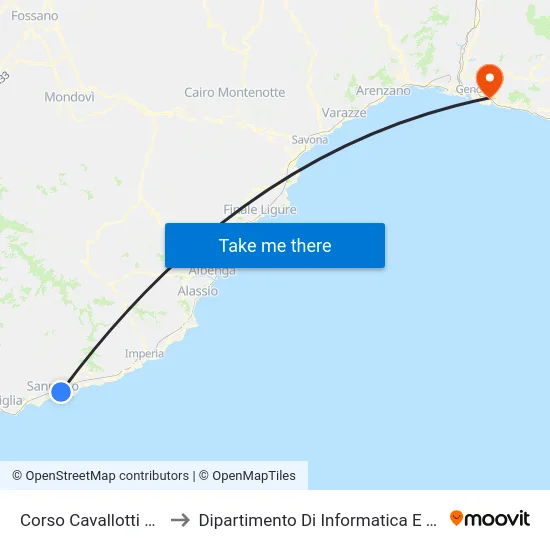 Corso Cavallotti Ex Liceo to Dipartimento Di Informatica E Matematica map