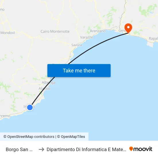 Borgo San Moro to Dipartimento Di Informatica E Matematica map