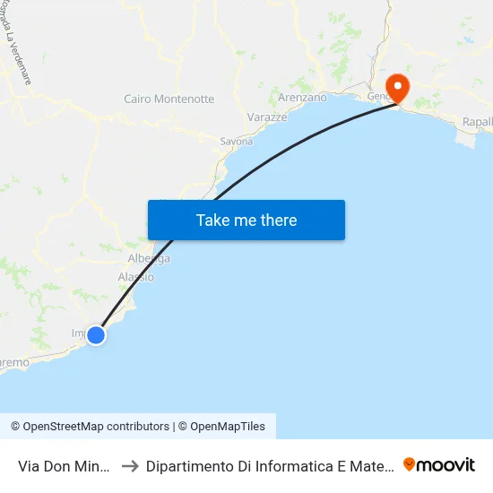 Don Minzoni Street to Department of Computer Science and Mathematics map