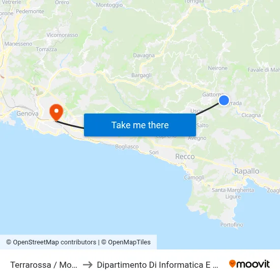 Terrarossa / Moconesi to Dipartimento Di Informatica E Matematica map