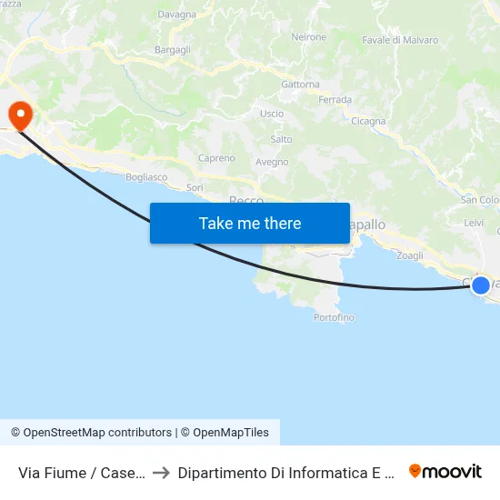Via Fiume / A12 Toll Booth to Department of Computer Science and Mathematics map