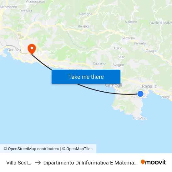 Villa Scelga to Department of Computer Science and Mathematics map