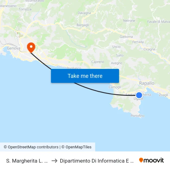 S. Margherita L. / Poste to Dipartimento Di Informatica E Matematica map