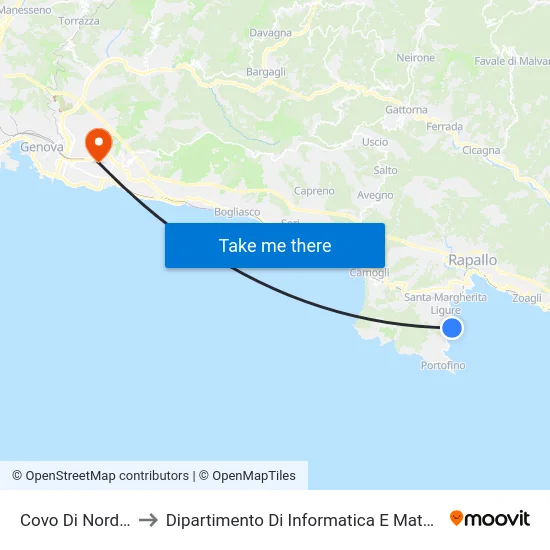 Covo Di Nord Est to Dipartimento Di Informatica E Matematica map