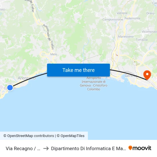 Recagno Street / Coop to Department of Computer Science and Mathematics map