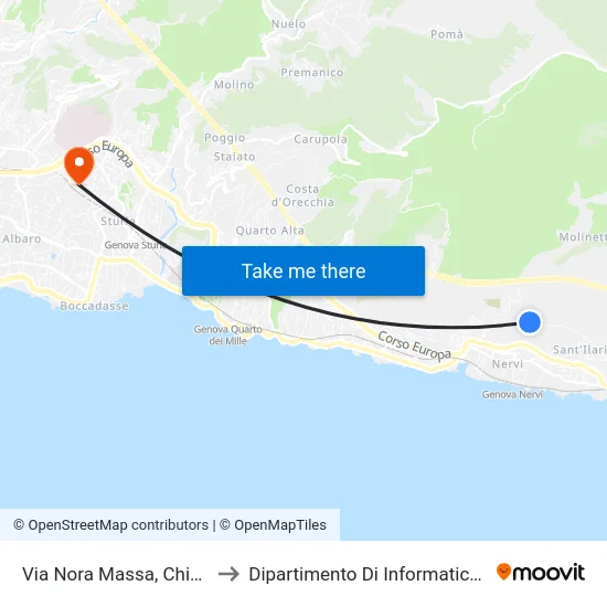 Via Nora Massa, Chiesa S. Rocco to Dipartimento Di Informatica E Matematica map